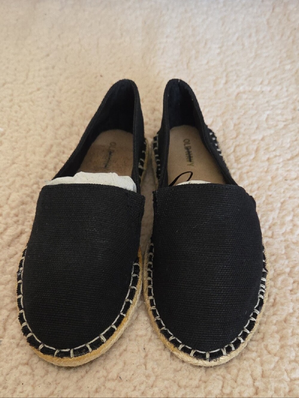 Old Navy Black Canvas Espadrille Slip-Ons - Women